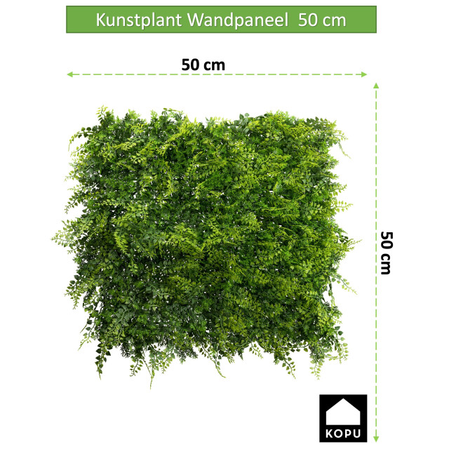 Kopu ® kunstplant uv bestendig wandpaneel planten mat 50x50x7 cm varens 2612767 large