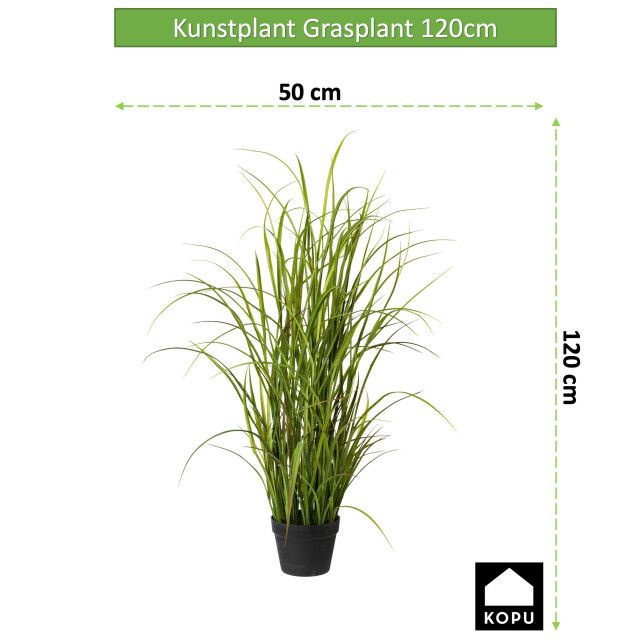Kopu ® kunstplant grasplant 120 cm in zwarte pot nepplant 2612728 large