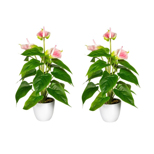 Kopu ® 2 stuks anthurium kunstplant 40 cm flamingoplant 2612788 large