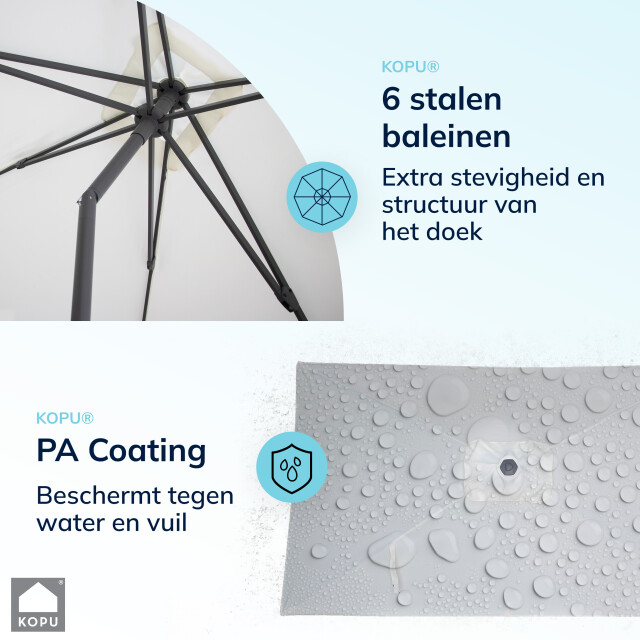 Kopu ® leon parasol rechthoek 150x250 cm met hoes en voet creme 2938260 large