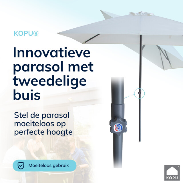 Kopu ® leon parasol rechthoek 150x250 cm met hoes en voet creme 2938260 large