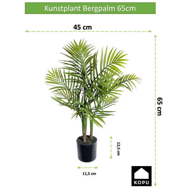 Kopu ® kunstplant bergpalm 65 cm 3 stammen in zwarte pot nepplant 2612749 large