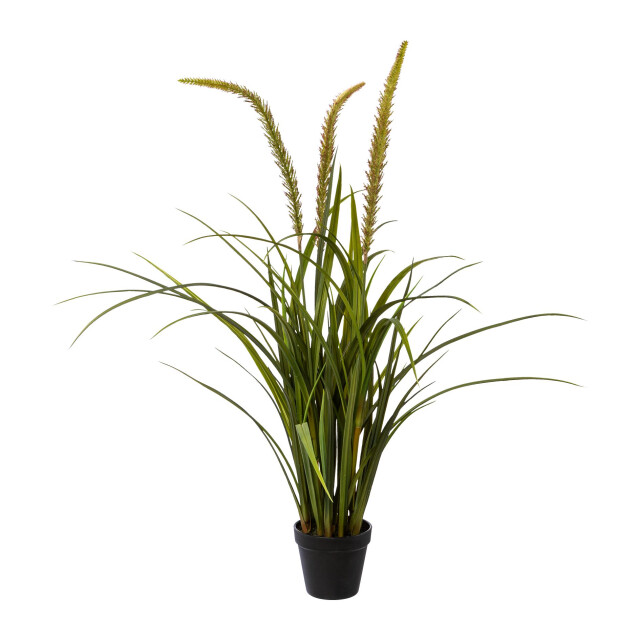 Kopu ® kunstplant miscanthus 90 cm 3 pluimen in zwarte pot 2612732 large