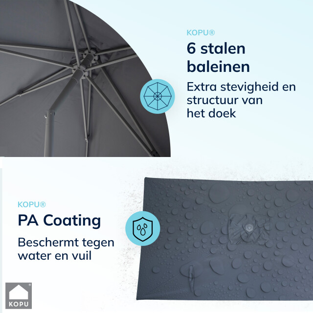 Kopu ® leon parasol rechthoek 150x250 cm balkonparasol met hoes grijs 2933917 large