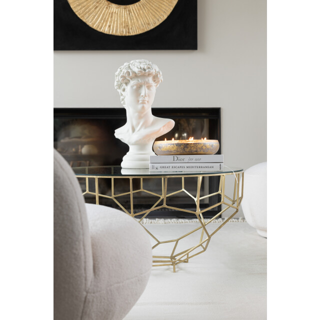 J-Line geurkaars m-chic glas goud/zwart extra large-35u 37x37x5cm 3065763 large