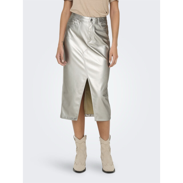 Only Onllola-elyna hw metal long skirt p zilverkleurig 4488.97.0003 large