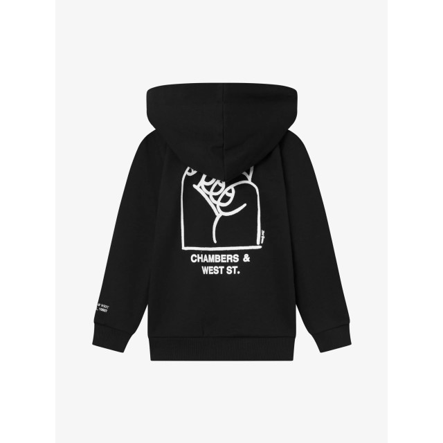 Les Deux Jongens hoodie washington zwart light ivory LDK201076-100218-BLACK-LIGHT-IVORY large