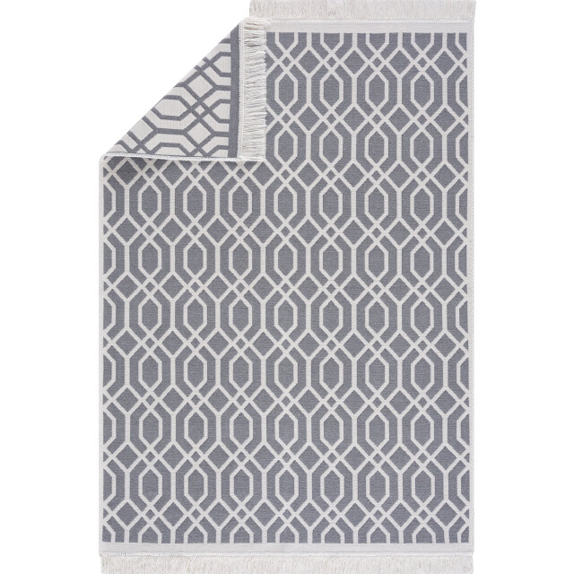 Muratap Boho kelim dubbelzijdig wasbaar vloerkleed wit- 120x170 cm 3032316 large