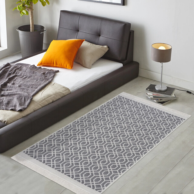 Muratap Boho kelim dubbelzijdig wasbaar vloerkleed wit- 120x170 cm 3032316 large