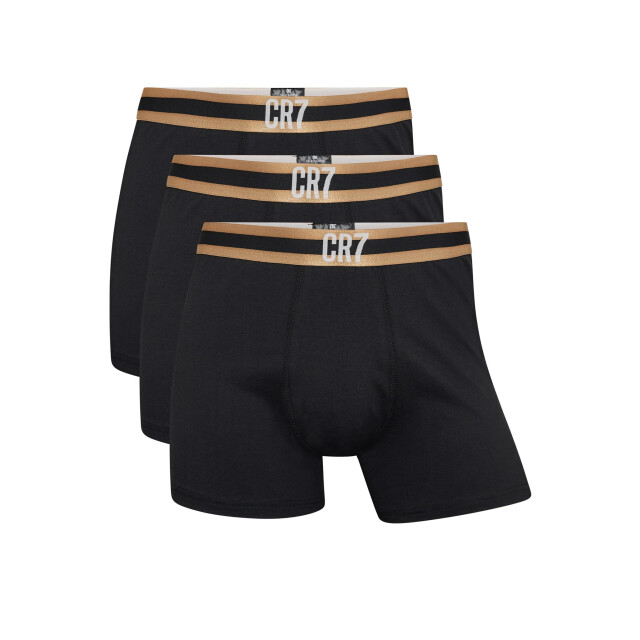 CR7 Heren boxershorts effen zwart/goud 3-pack CR7-300-8100-49-274 large