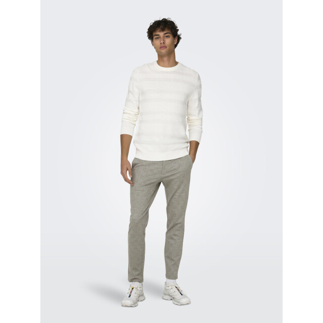Only & Sons onsmark slim check 020919 pant noos 22028113 chinchilla 05519.829.0133 large