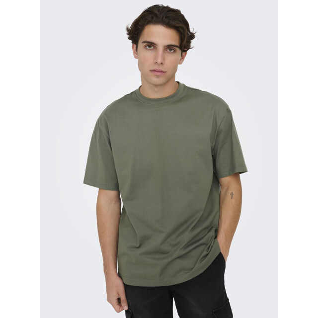Only & Sons onsfred life rlx ss tee noos 22022532 castor gray 05011.940.0077 large