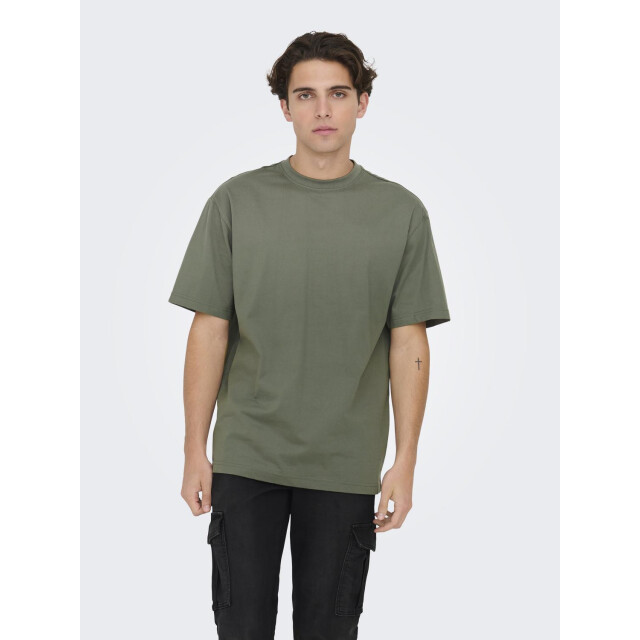 Only & Sons onsfred life rlx ss tee noos 22022532 castor gray 05011.940.0077 large