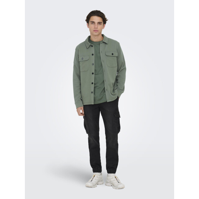 Only & Sons onsnewkodyl overshirt sweat noos 22021279 castor gray 05633.940.0049 large