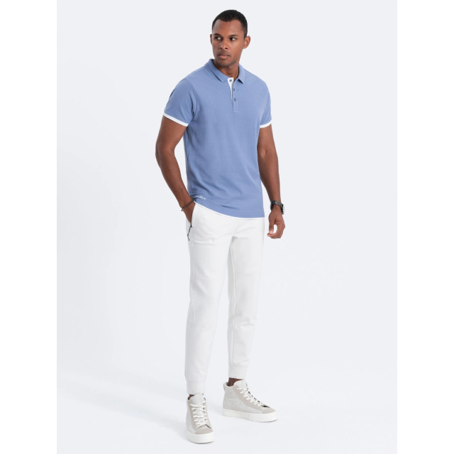 Ombre Poloshirt heren korte mouw denim jalti OM-0113-JALTI large