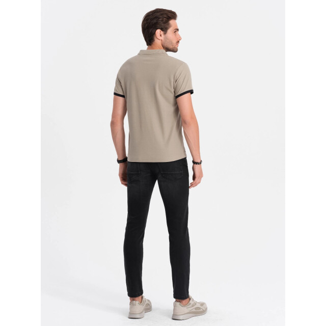 Ombre Poloshirt heren korte mouw kaki karmoy OM-0113-KARMOY large