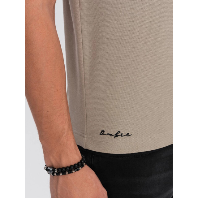 Ombre Poloshirt heren korte mouw kaki karmoy OM-0113-KARMOY large
