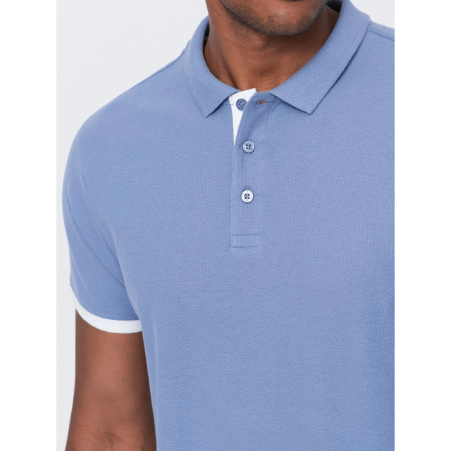 Ombre Poloshirt heren korte mouw denim jalti OM-0113-JALTI large