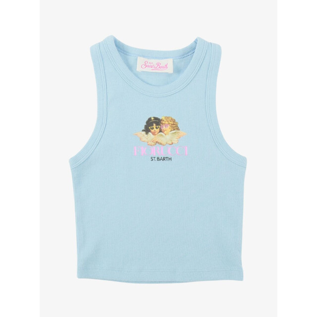 Saint Barth Meisjes top rib angels fiorucci blauw BLUE002-03093F large
