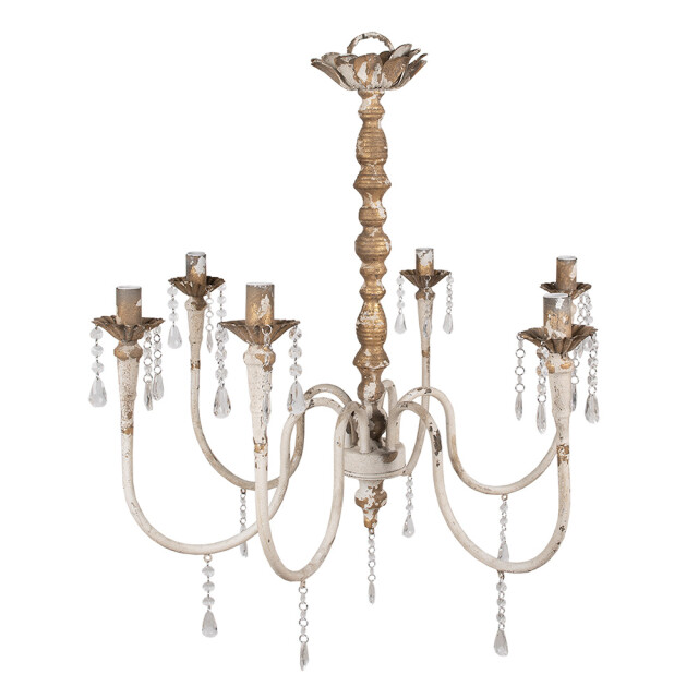 Clayre & Eef Hanglamp 72x72x67 cm goudkleurig metaal hanglamp eettafel 3033371 large