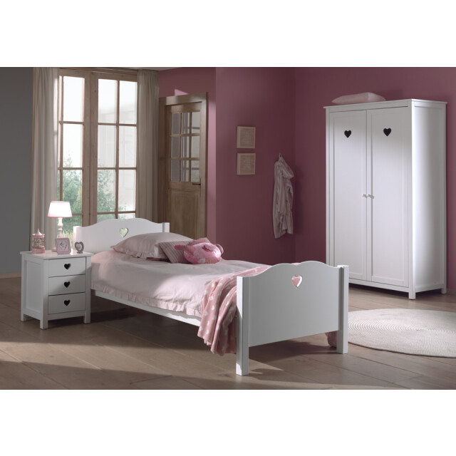 Lucevi amori bed + nachtkastje + 2 deurs kleerkast - 90x200 cm 3012479 large