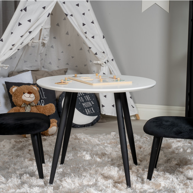 Nest living Bruno ronde kindertafel – met zwarte poten Ø 60 cm 3033383 large