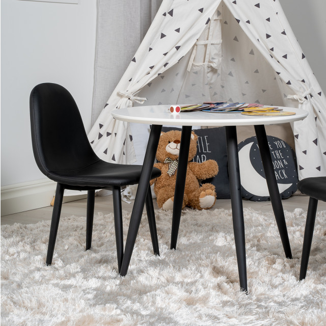 Nest living Bruno ronde kindertafel – met zwarte poten Ø 60 cm 3033383 large