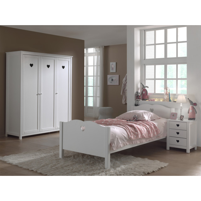 Lucevi amori bed + nachtkastje + 3 deurs kleerkast - 90x200 cm 3012484 large