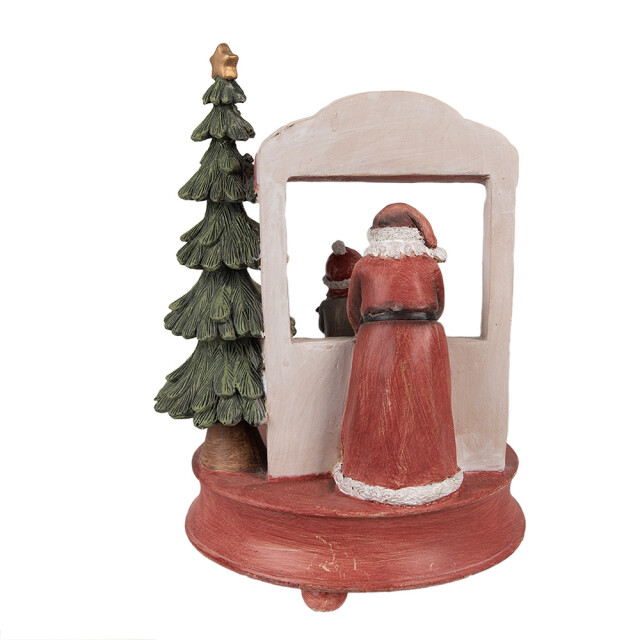 Clayre & Eef Muziekdoos kerstman 24 cm polyresin kerstdecoratie 2709910 large