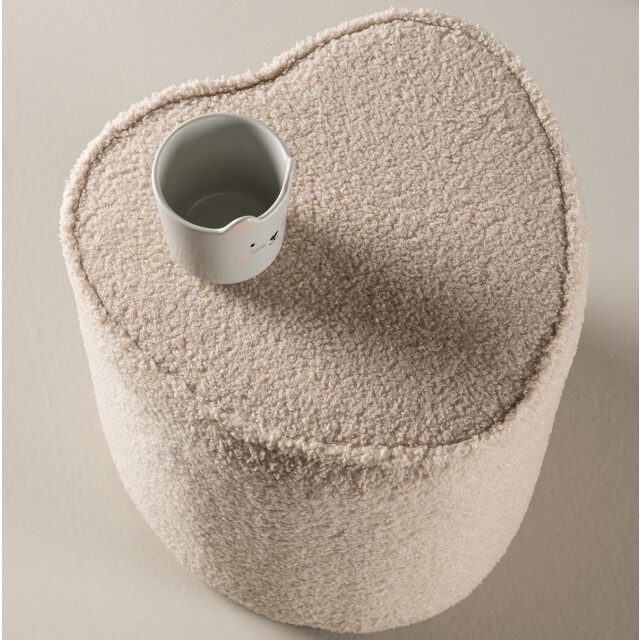 Nest living Jilly hartvormige kinderpoef teddy 3033382 large