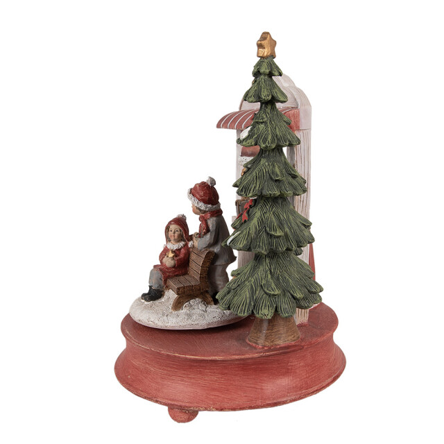 Clayre & Eef Muziekdoos kerstman 24 cm polyresin kerstdecoratie 2709910 large