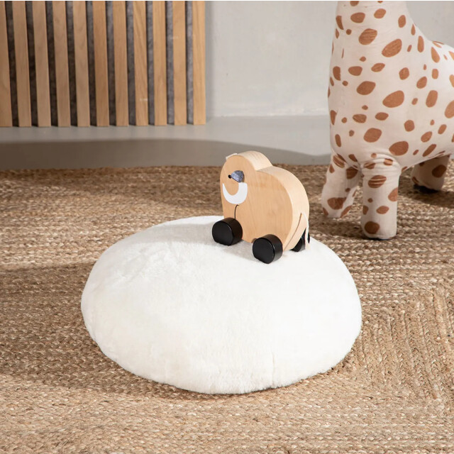 Nest living Knut ronde kinderpoef teddy – Ø 40 cm 3033380 large