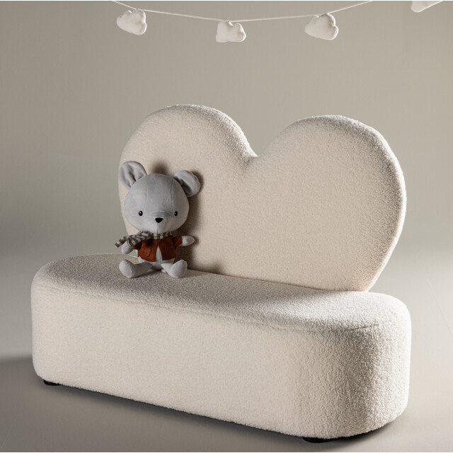 Nest living Aryna kinderbankje teddy met hartvormige rugleuning 3033377 large