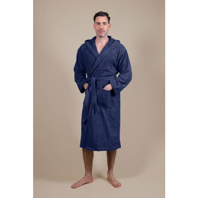 CozyLion Badjas badstof dames & heren donker blauw | CL-MB-168 large