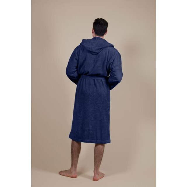 CozyLion Badjas badstof dames & heren donker blauw | CL-MB-168 large
