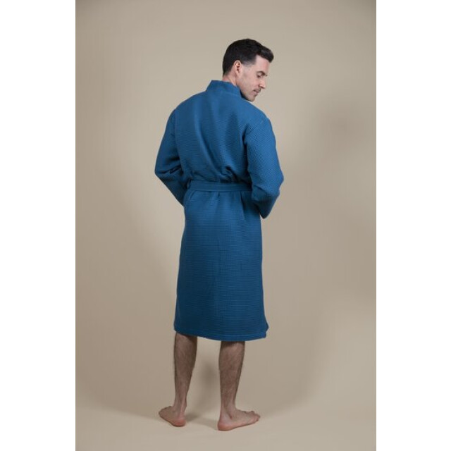 CozyLion Sauna badjas wafelstof dames & heren azur blauw | CL-AZR-555 large