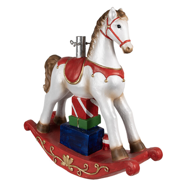 Clayre & Eef Kerstboom standaard hobbelpaard 69x19x64 cm rood kunststof 3033573 large