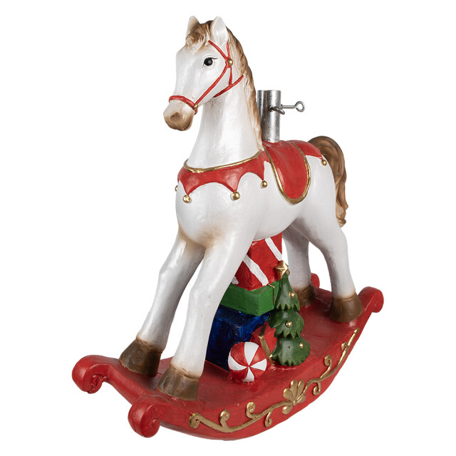 Clayre & Eef Kerstboom standaard hobbelpaard 69x19x64 cm rood kunststof 3033573 large