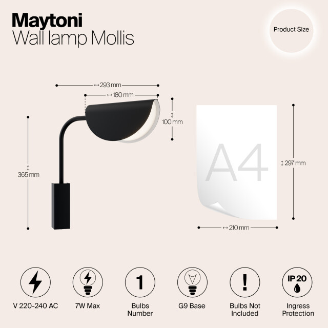 Maytoni wandlamp mollis - 2993755 large