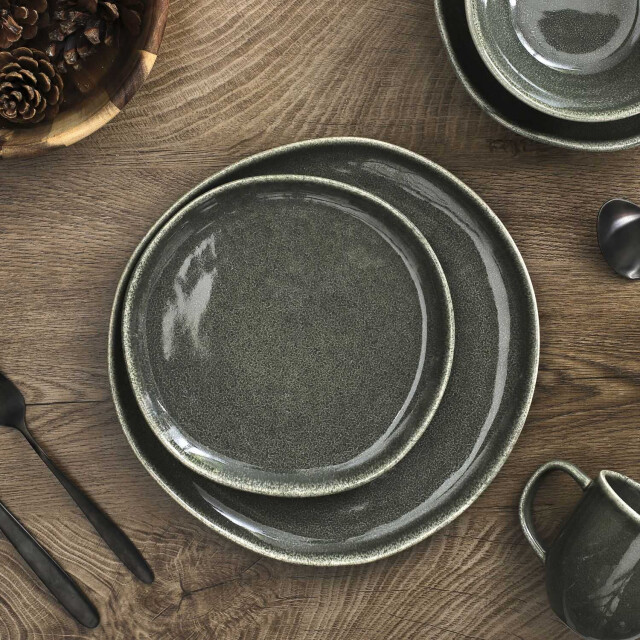 Home Deco Factory 6-persoons serviesset black forest stoneware 18 delig servies - 3047544 large