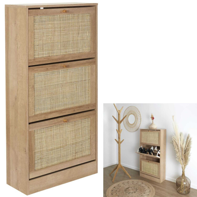 Home Deco Factory Schoenenkast bali 3 lades 24x60x113 cm voor 18 paar - 3047798 large