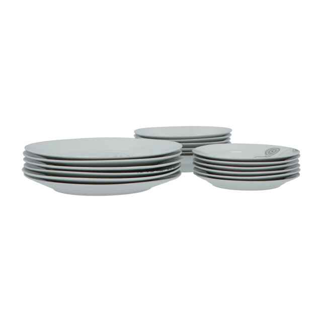 Secret de Gourmet Serviesset cirkels 6 persoons servies porselein 18-delig 3047525 large