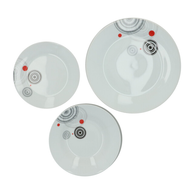 Secret de Gourmet Serviesset cirkels 6 persoons servies porselein 18-delig 3047525 large