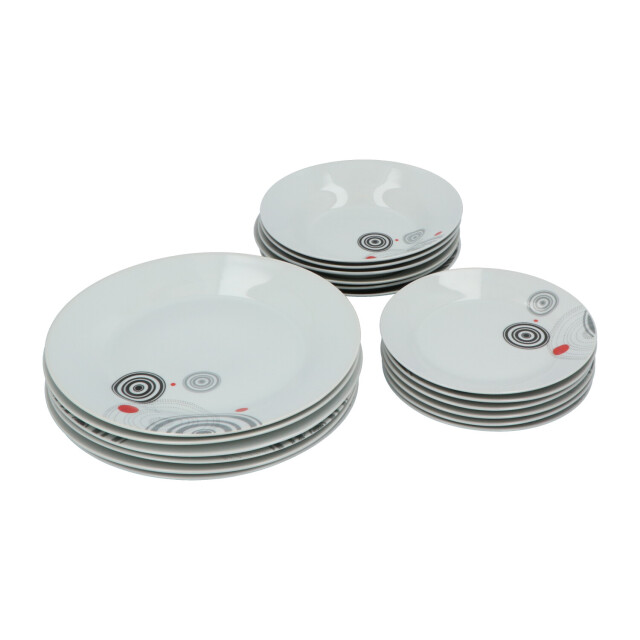 Secret de Gourmet Serviesset cirkels 6 persoons servies porselein 18-delig 3047525 large
