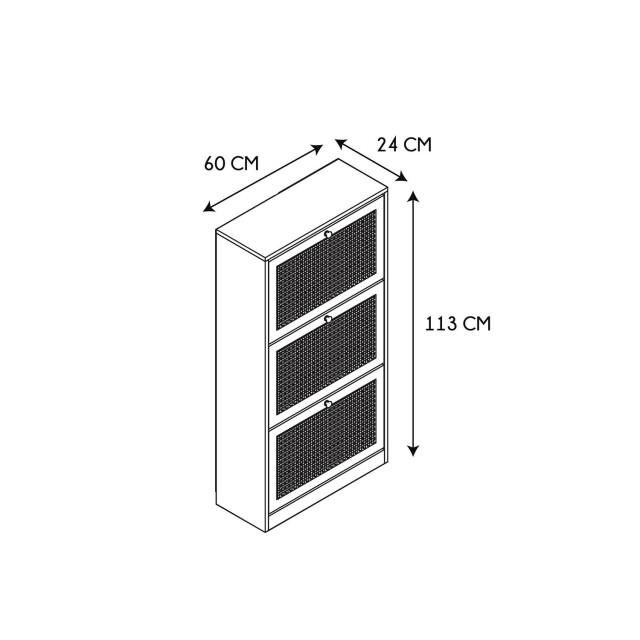 Home Deco Factory Schoenenkast bali 3 lades 24x60x113 cm voor 18 paar - 3047798 large
