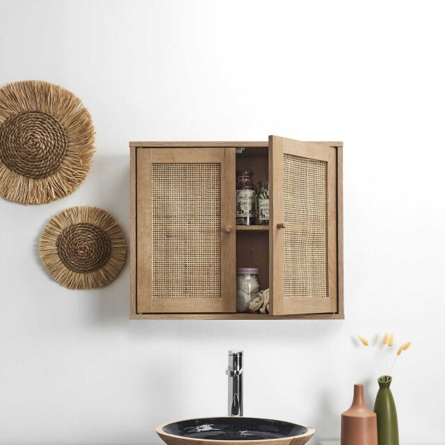 Home Deco Factory Hangkastje bali rattan wand badkamerkast hangend met rattan - 3056988 large