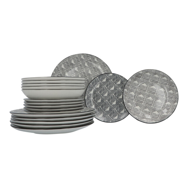 Secret de Gourmet Serviesset 6 persoons porselein bohemia ethnic 18-delig /wit 3047584 large