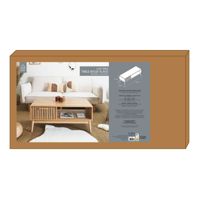 Home Deco Factory Salontafel klaus houten salontafel met panelen 43x100x50 cm - 3049010 large