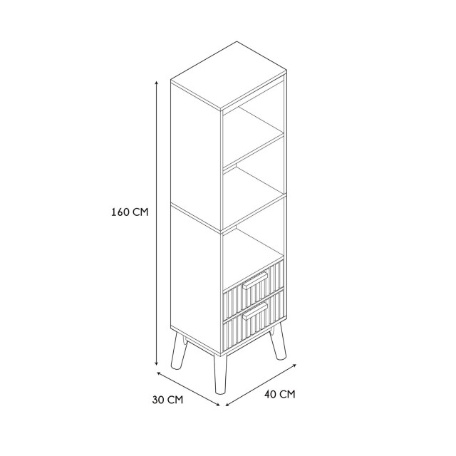 Home Deco Factory Badkamermeubel klaus set wastafelonderkast + kolomkast hoog 3049004 large