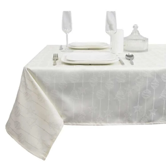 Unique Living tafelkleed raula dove white 145x250cm 3015544 large